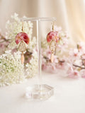 Boucles d'oreilles pendantes « Printemps Rose »